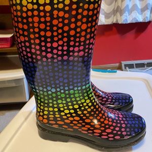 Rainbow Rain Boots